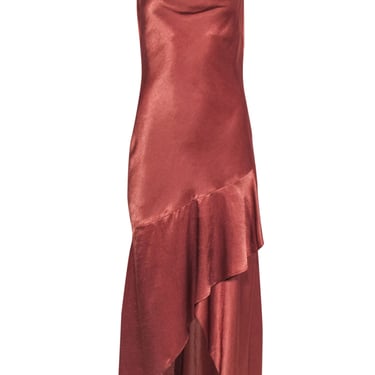 House of Harlow 1960 x Revolve - Copper Sleeveless High-Low Slip Dress Sz M