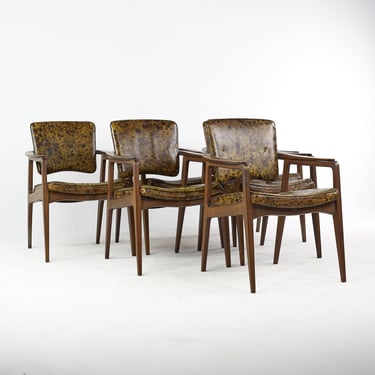 Sigvard Bernadotte Prince of Sweden for John Stuart Mid Century Teak Dining Chairs - Set of 6 - mcm 