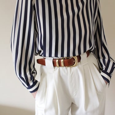 Vintage Valentino Striped Silk Blouse