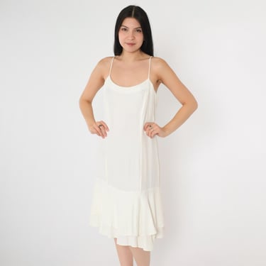 Vintage 80s White Slip Dress Linen Blend Spaghetti | Shop Exile - Tucson,  AZ | ATTIC