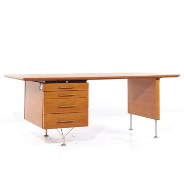 Stow Davis Mid Century Walnut and Brass Desk - mcm 