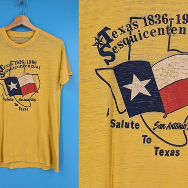 Vintage 80s Single Stitch Texas Sesquicentennial T-shirt - Medium 