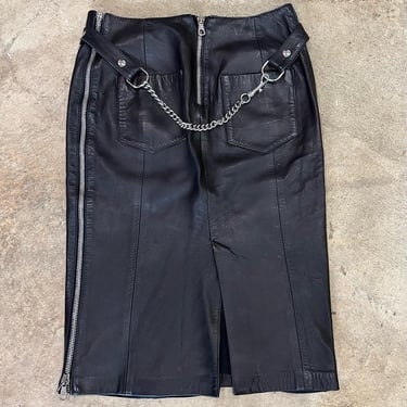 Dolce &amp; Gabbana S/S 2000 leather skirt