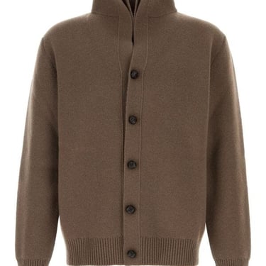 Bottega Veneta Men Mud Wool Cardigan