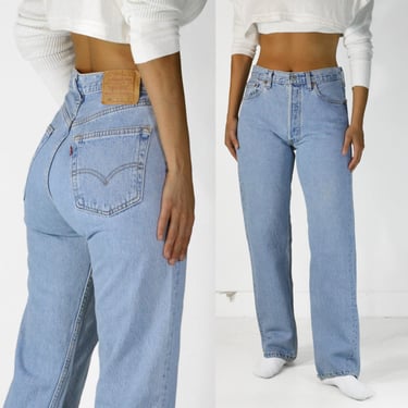 Vintage Levi's 501 Jeans W32 Tag, 31 Waist, 1990s Made in USA, 100% Cotton Denim, Button Fly 