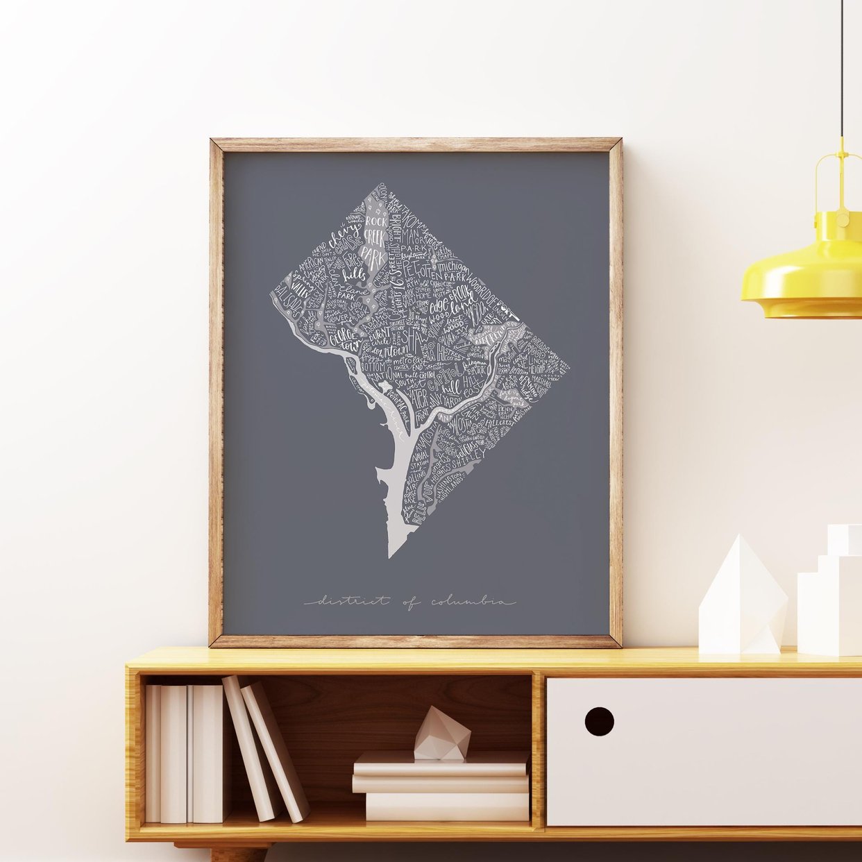 Washington, DC Neighborhoods Map Poster in Gray // Multiple | Billie ...