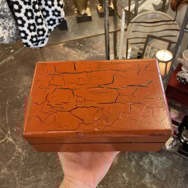Rust Colored Painted Wood Box