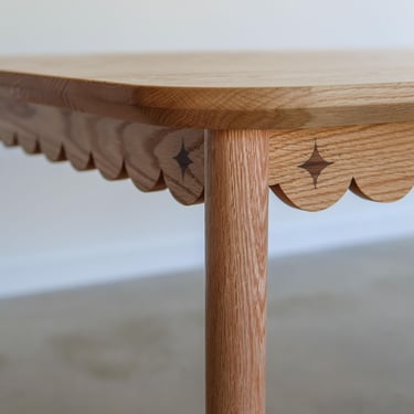 Handcrafted Solid Wood Scalloped Dining Table - USA Made - FREE Shipping 