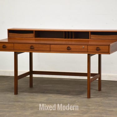 Peter Løvig Nielsen Danish Flip Top Teak Desk 