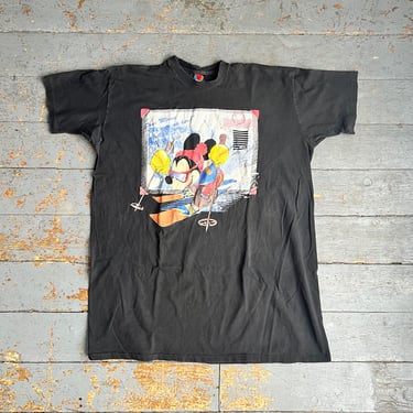 Vintage Thrashed 90s Mickey Mouse North Pole Tshirt Made in USA 