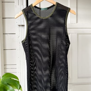 80s Black Fisherman's Net Tank | M