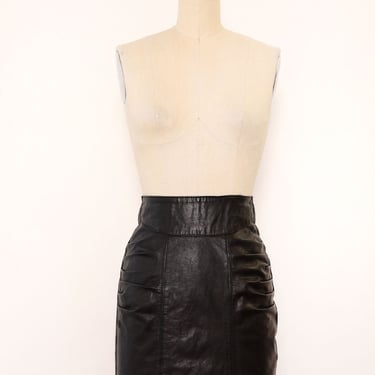 Ruched Leather Mini Skirt XS/S