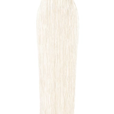 Mary McFadden Cream Plisse Pleat Maxi Skirt