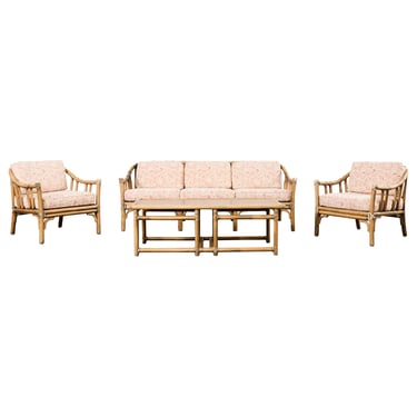 McGuire Organic Modern Rattan Living Room Suite