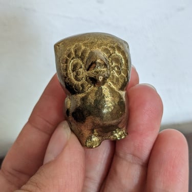 Tiny Solid Brass Owl 