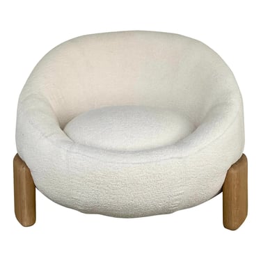 Theodore Alexander Modern White Boucle Arlo Club Chair