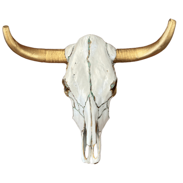 Painted Bull Skull