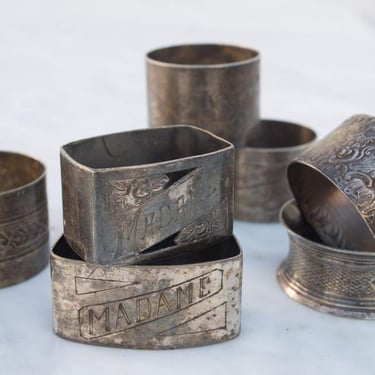 Vintage Silver Napkin Ring Set of 4