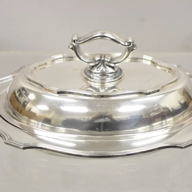 Vintage LBS Co Sheffield Silver Plated Lidded Vegetable Serving Dish