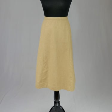 70s Pendleton Skirt - 26" waist - Light Brown Wool - Slight Flare to Hem - Vintage 1970s - S 