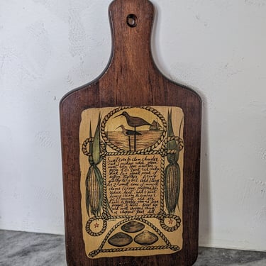 Vintage Wood Sweet Corn & Clam Chowder Decorative Cutting Board 