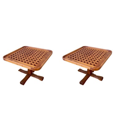 Pair of Danish Modern Solid Teak End / Cocktail Tables
