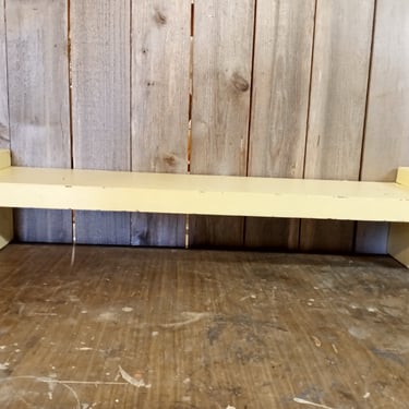 Cream/yellow painted free floating wall mount shelf W36 x H8 x D8