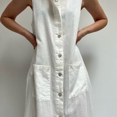 Vintage Ivory Linen Market Dress