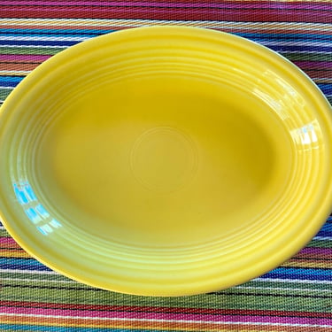 12” Oval Serving Platter by HLC Fiesta ware  in a bold Yellow, Maigold color~ Made in USA~ excellent vintage condition, Fall Table Decor~ 