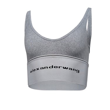 Alexander Wang - Grey Ribbed Knit Tank w/ Logo Band Sz S