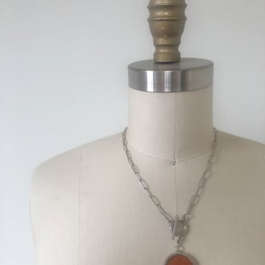 Orange Interchangeable Pendant Necklace | Glass Necklace | Stained Glass Pendant | Stained Glass Necklace | Interchangeable Pendants 