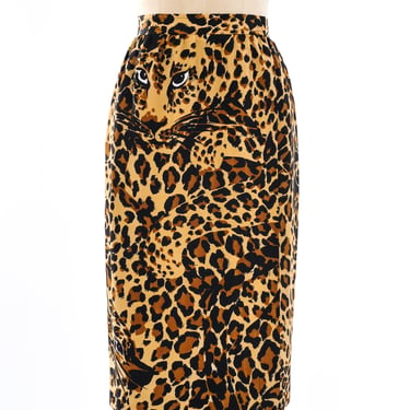 Yves Saint Laurent Leopard Printed Skirt