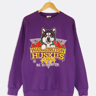 Vintage 1993 NCAA Washington Huskies Rosebowl Pac 10 Champs Sweatshirt Sz XL