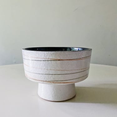 Japanese Sculptural  pottery vase Vintage Handmade Rare midcentury Studio planter architectural Otagiri  Designer Footed 