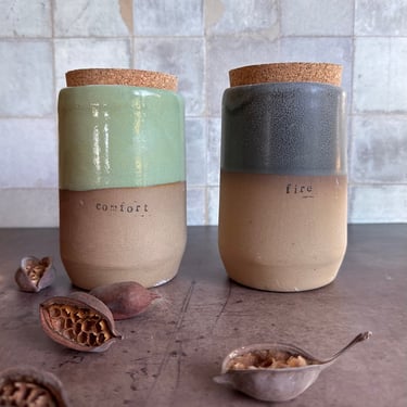 Rustic kitchen Canisters, ceramic canister set, lidded jar, stoneware canisters, Kitchen storage 