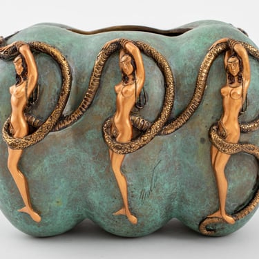 Erte "Eve" Patinated Bronze Bowl, 1989