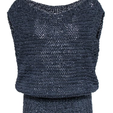 Brochu Walker - Navy Knit Sleeveless Sweater Sz S