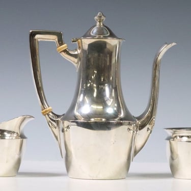 Tiffany & Co Sterling Silver Art Deco Modern Demitasse Coffee Tea Service Set 