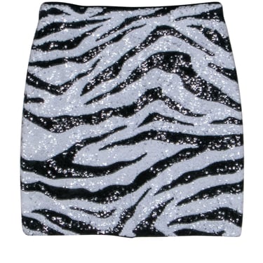 Alice & Olvia - Zebra Print Sequin Mini Skirt Sz 0