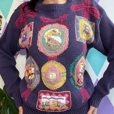 Vintage Horse Patchwork Knit Sweater