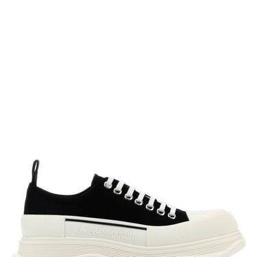 Alexander Mcqueen Women Black Canvas Tread Slick Sneakers