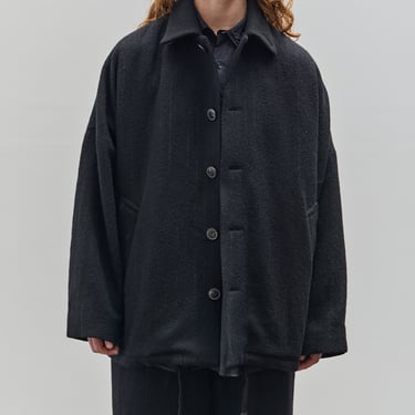 Yoko Sakamoto Kasuri Coach Jacket, Black Broken Stripe