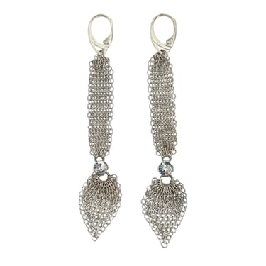 Ferrara Mesh Tear Drop Earrings with Swarovski Crystals, NWT