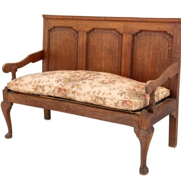 George III Oak Paneled Settle