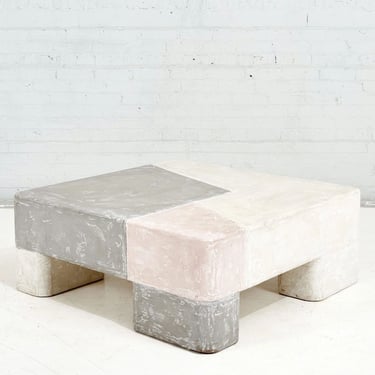 Plaster Coffee Table Postmodern Grey, Pink, White,1970
