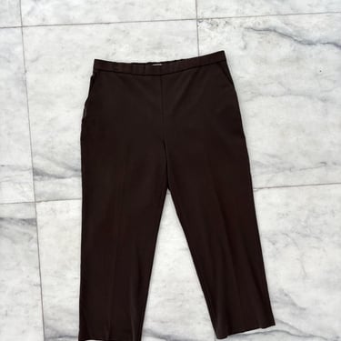 Vintage Dana Buchman Pants Brown Elastic Waist Pull On Womens 18S Office Casual 