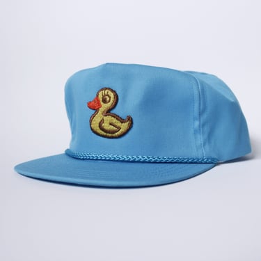 Vintage 90s Turquoise Trucker Hat - Upcycled with Vintage Rubber Ducky Patch - One of a Kind - Adjustable 