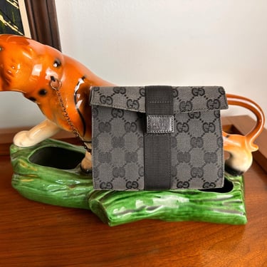 Authentic Gucci GG Black Canvas Cosmetic Bag 