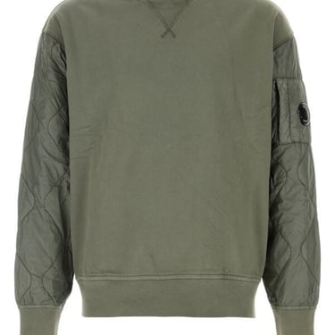 C.P. Company Men Army Green Cotton Sweatshirt