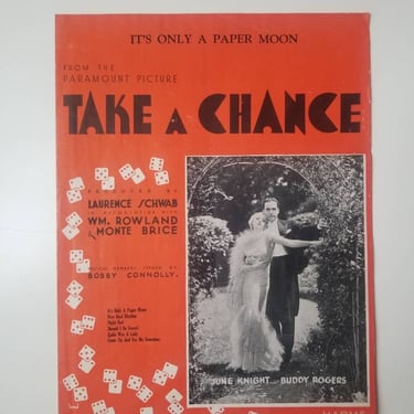 1930's Sheet Music It's Only A Paper Moon - 30s Home Decor - 30's Art Print - Vintage Movie Memorabilia 